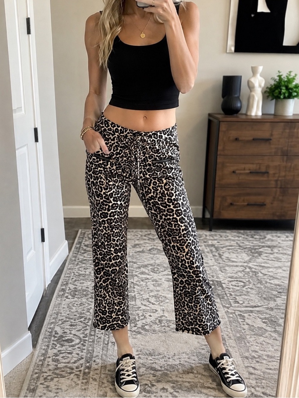 AFRM Leopard Print Lace Up Flare Bell Bottom Jeans Pants Size 26 Y2K Zip Pocket